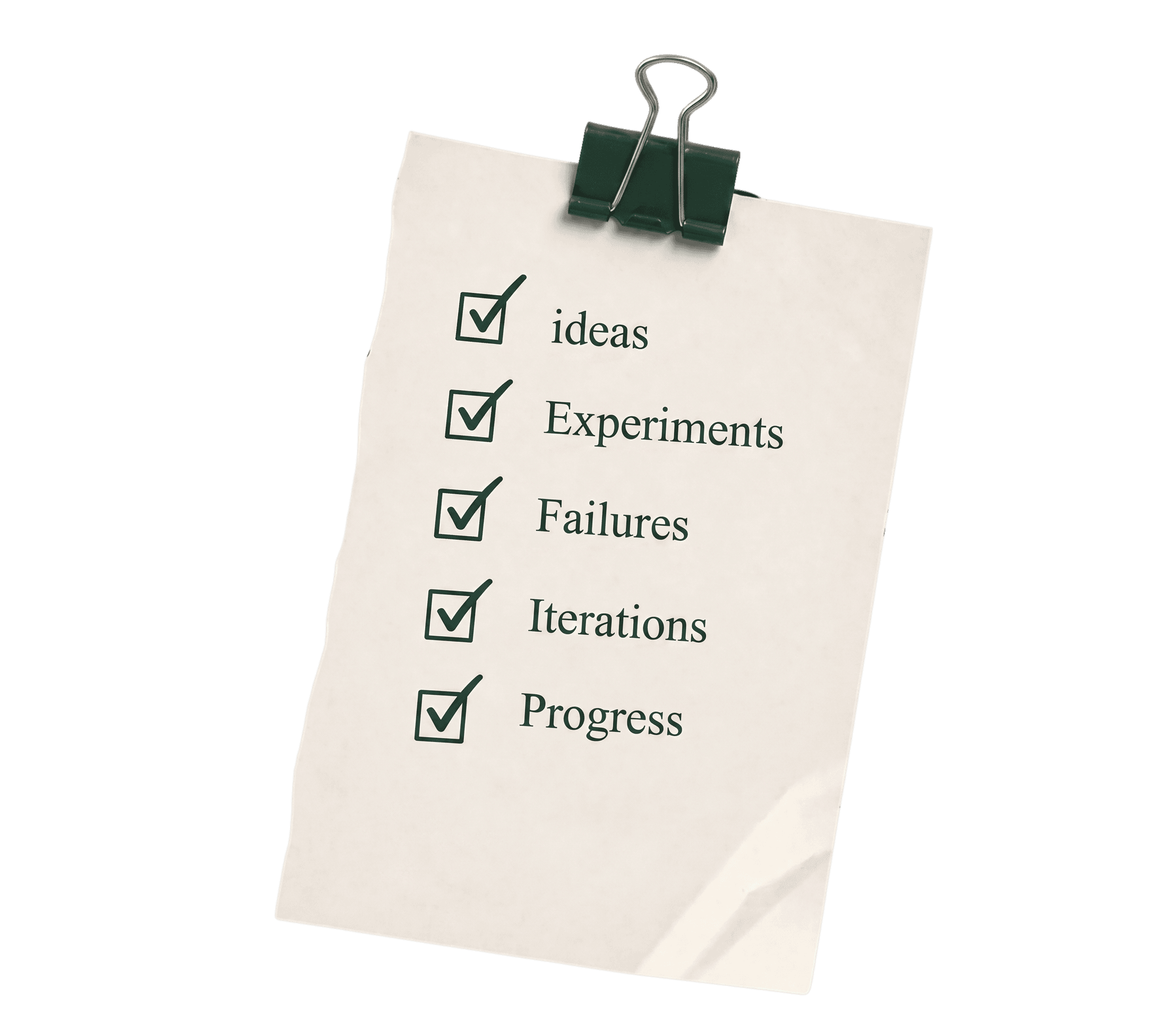 Checklist showing the work behind developer progress